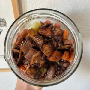 Bourguignon au halloumi et pommes de terre vapeur