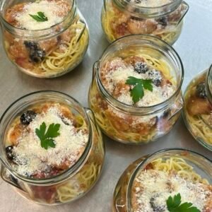Sauté de poulet à la Cacciatore, épices italiennes et spaghettis