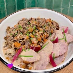 Lentilles saucisse aux petits légumes